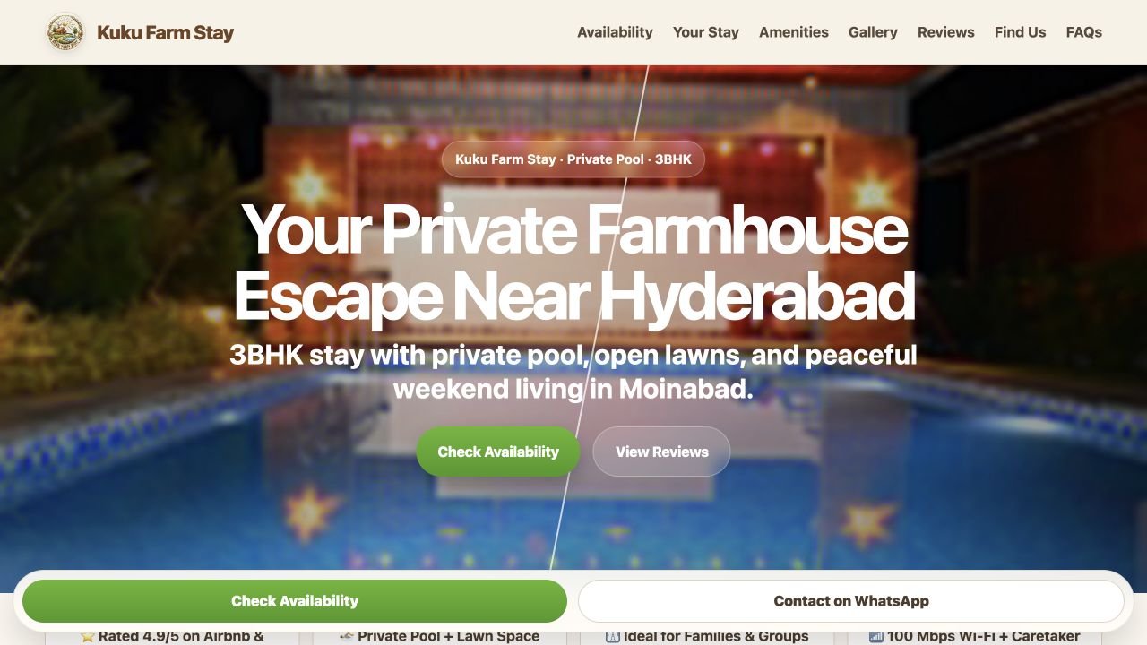 Homepage preview of Kuku Farm Stay