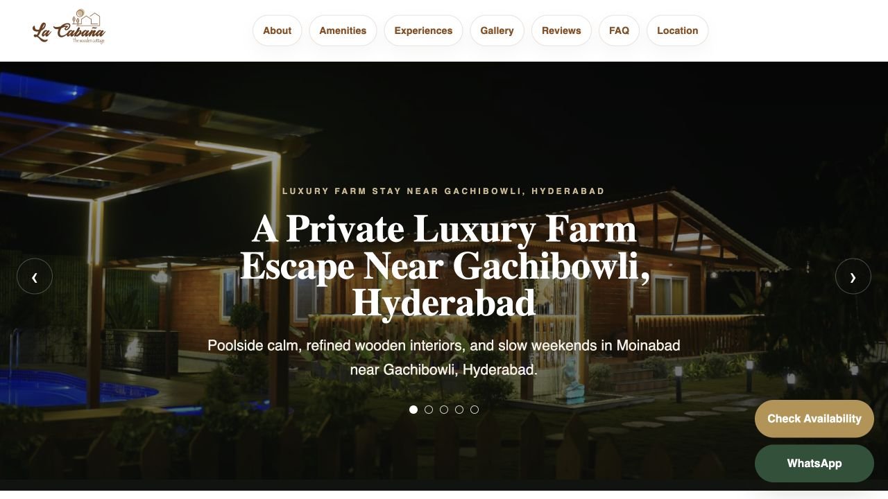 Homepage preview of LaCabana Farm Stay