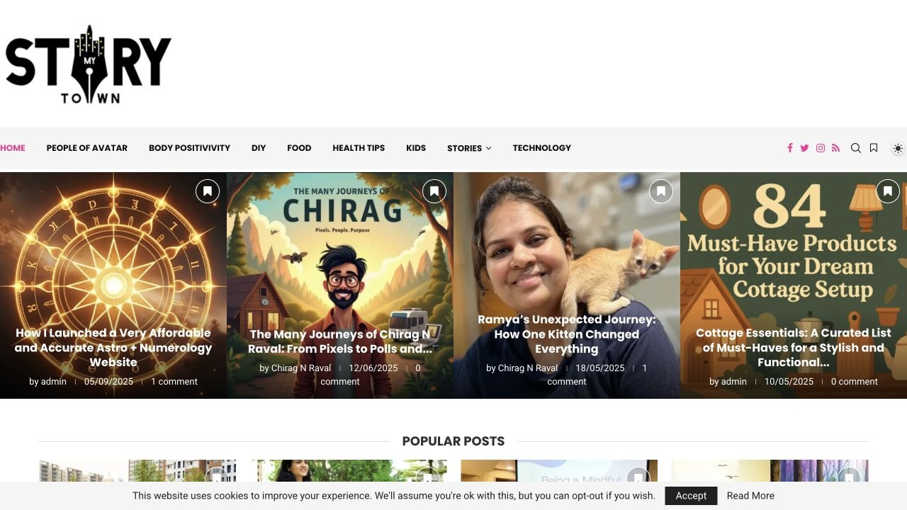 Homepage preview of MyStoryTown